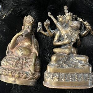 Bronze Tibetan Chakrasamvara and Vajravarahi and Virupa  Set